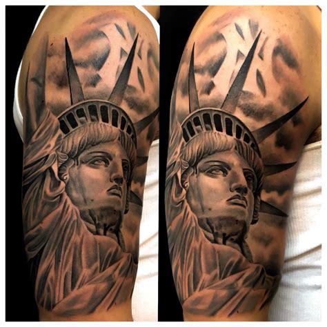 Unleashing Freedom: Statue of Liberty With Gun Tattoo